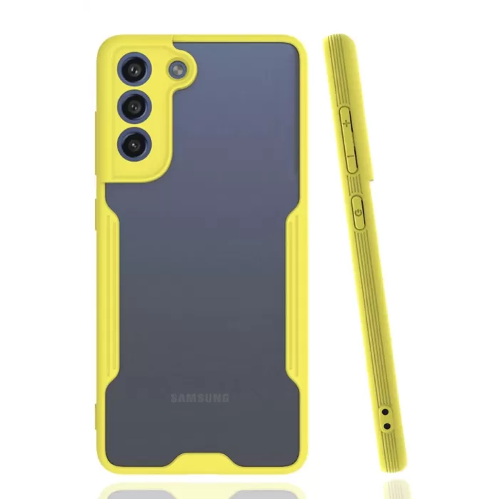 Newface Samsung Galaxy S21 FE Kılıf Platin Silikon - Sarı