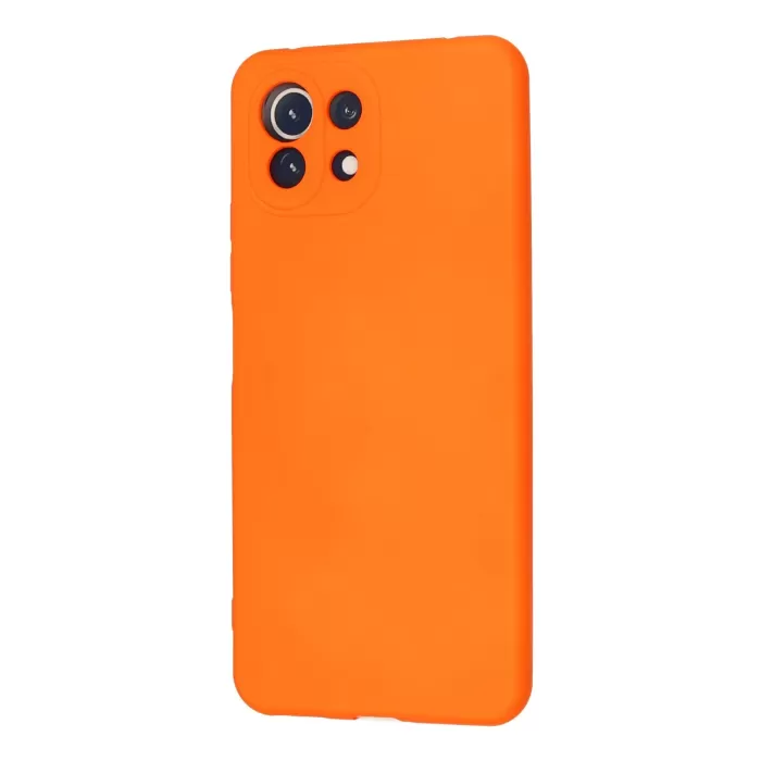 Newface Xiaomi Mİ 11 Lite Kılıf Nano içi Kadife Silikon - Turuncu