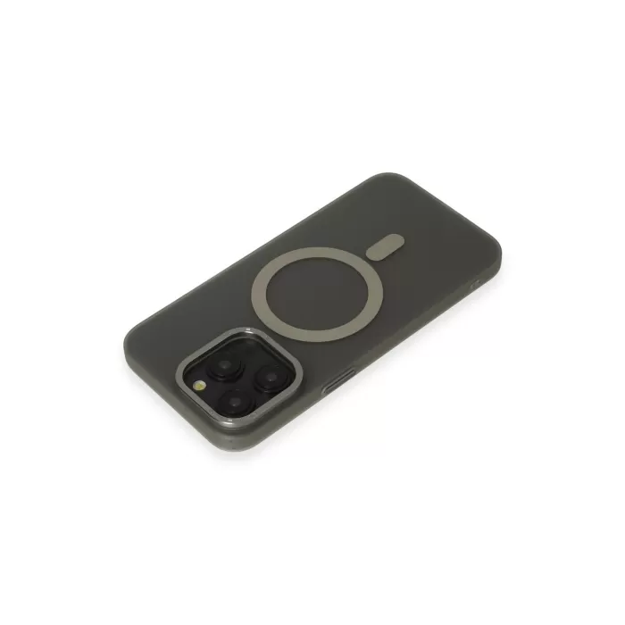 Newface iPhone 15 Pro Max Kılıf Lodos Magneticsafe Mat Kapak - Titan Gri