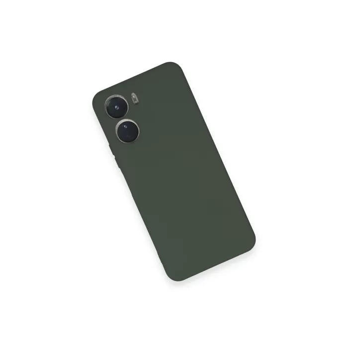 Newface Vivo Y16 Kılıf Nano içi Kadife Silikon - Koyu Yeşil