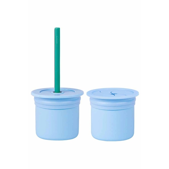 Ham+Hüp Pipetli Silikon Bardak Seti Mineral Blue / Aqua Green