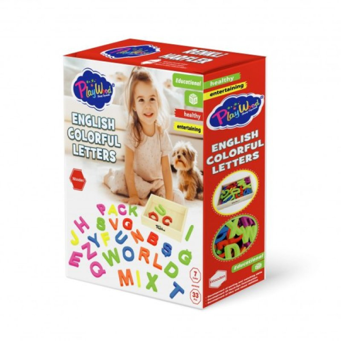 Ahşap Kasalı Renkli Harfler 33 Parça 402