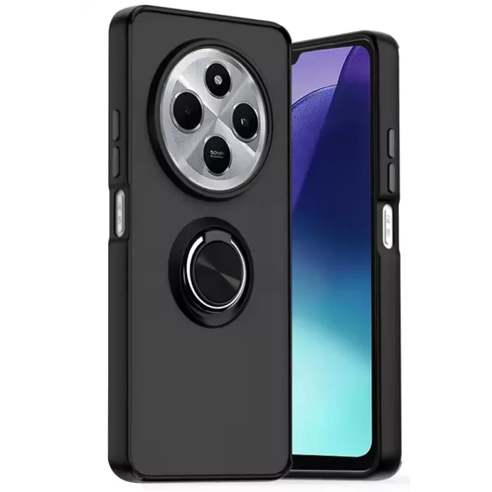 Newface Xiaomi Redmi 14C Kılıf Montreal Yüzüklü Silikon Kapak - Siyah