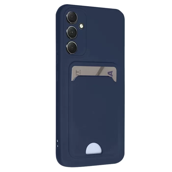 Newface Samsung Galaxy A16 5G Kılıf Kelvin Kartvizitli Silikon - Lacivert