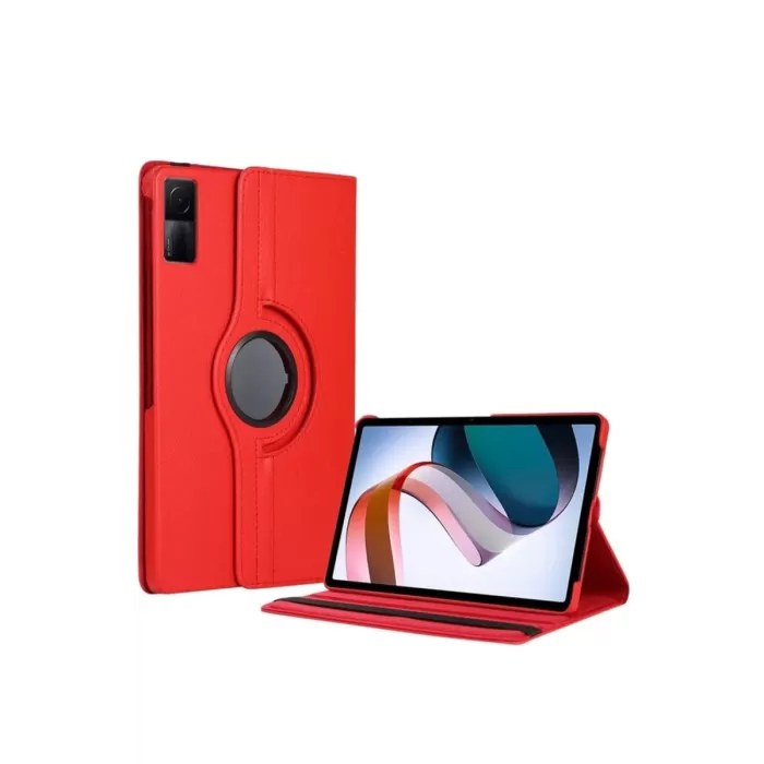Newface Xiaomi Redmi Pad SE 4G Kılıf 360 Tablet Deri Kılıf - Kırmızı