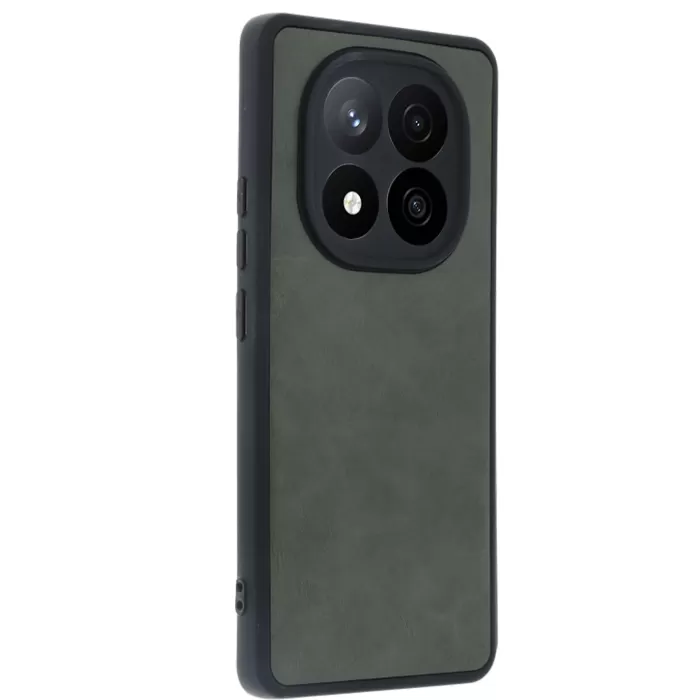 Newface Xiaomi Redmi Note 14 Pro 5G Kılıf Aras Deri Kapak - Koyu Yeşil