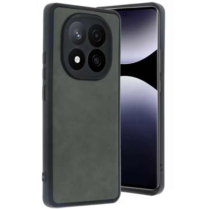 Newface Xiaomi Redmi Note 14 Pro 5G Kılıf Aras Deri Kapak - Koyu Yeşil