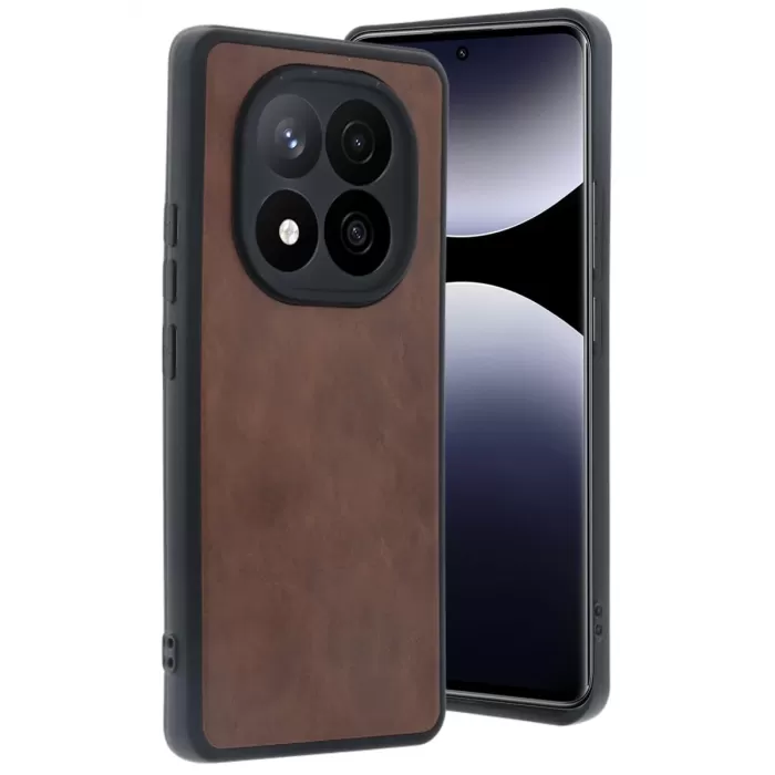 Newface Xiaomi Redmi Note 14 Pro 5G Kılıf Aras Deri Kapak - Taba