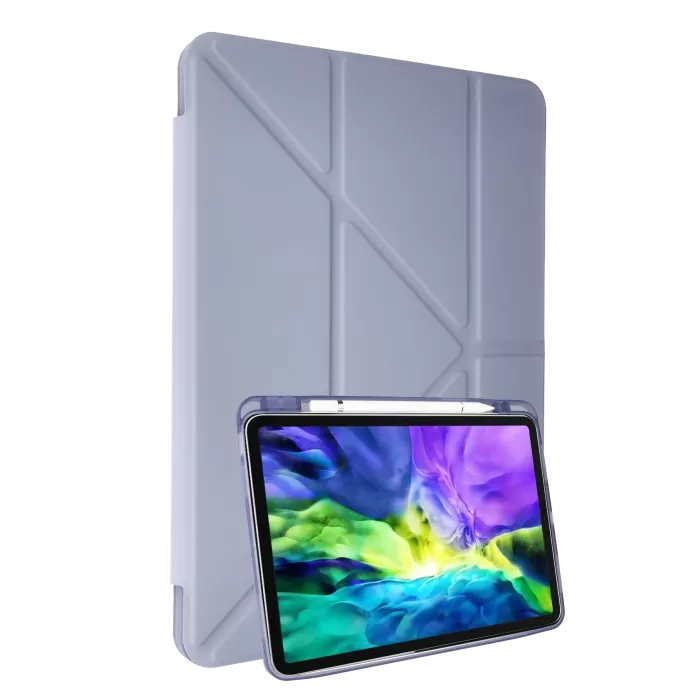 Newface iPad 2022 10.9 (10.nesil) Kılıf Kalemlikli Mars Tablet Kılıfı - Lila