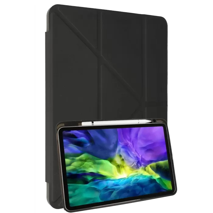 Newface iPad 2022 10.9 (10.nesil) Kılıf Kalemlikli Mars Tablet Kılıfı - Koyu Gri