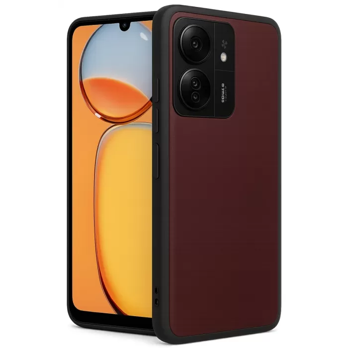Newface Xiaomi Redmi 13C Kılıf Aras Deri Kapak - Bordo