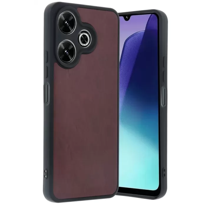 Newface Xiaomi Redmi 13 4G Kılıf Aras Deri Kapak - Bordo