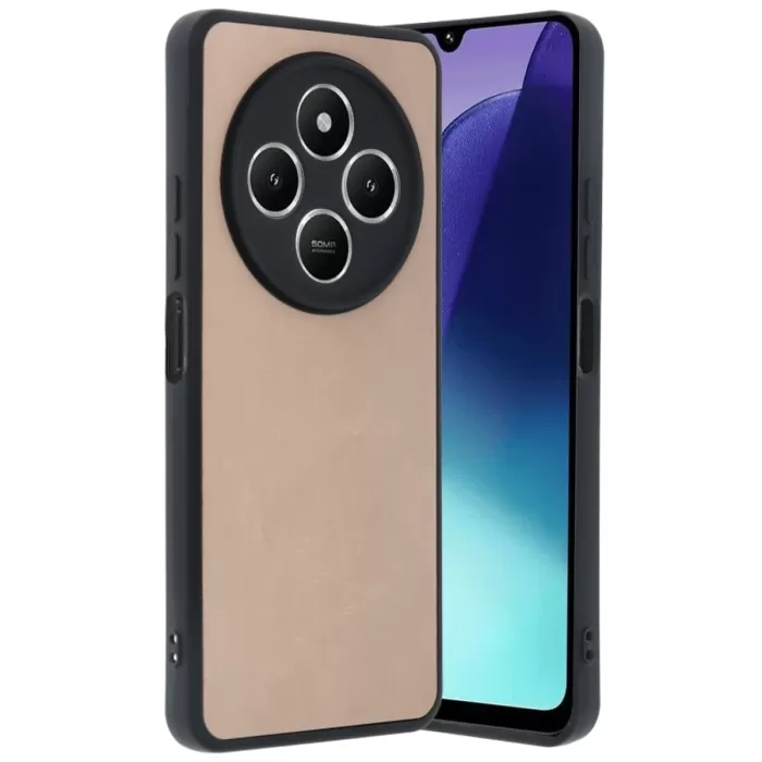 Newface Xiaomi Redmi 14C Kılıf Aras Deri Kapak - Pudra