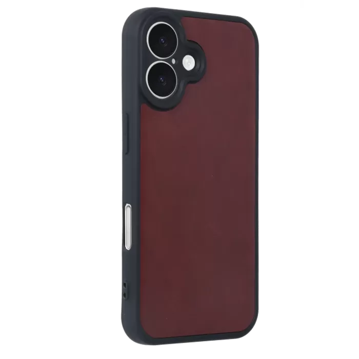 Newface iPhone 16 Kılıf Aras Deri Kapak - Bordo