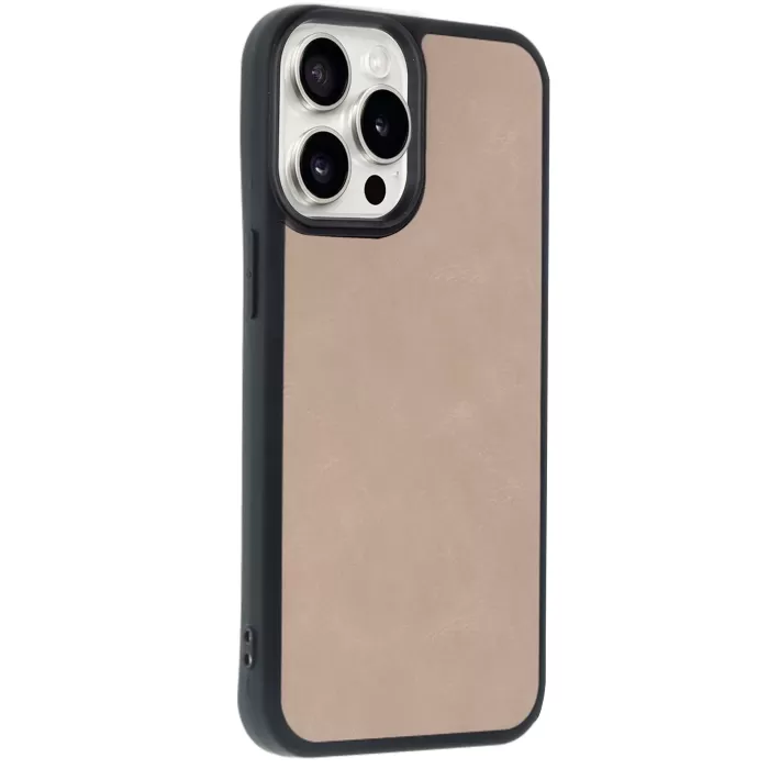 Newface iPhone 14 Pro Max Kılıf Aras Deri Kapak - Pudra