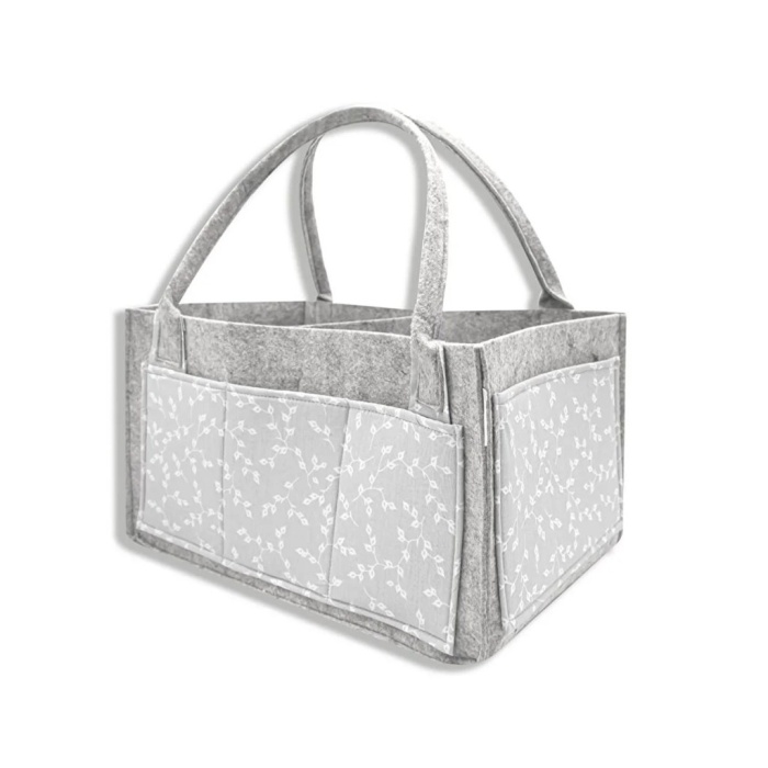  Keçe Anne Bebek Bakım Çantası 772 Gri Çiçek