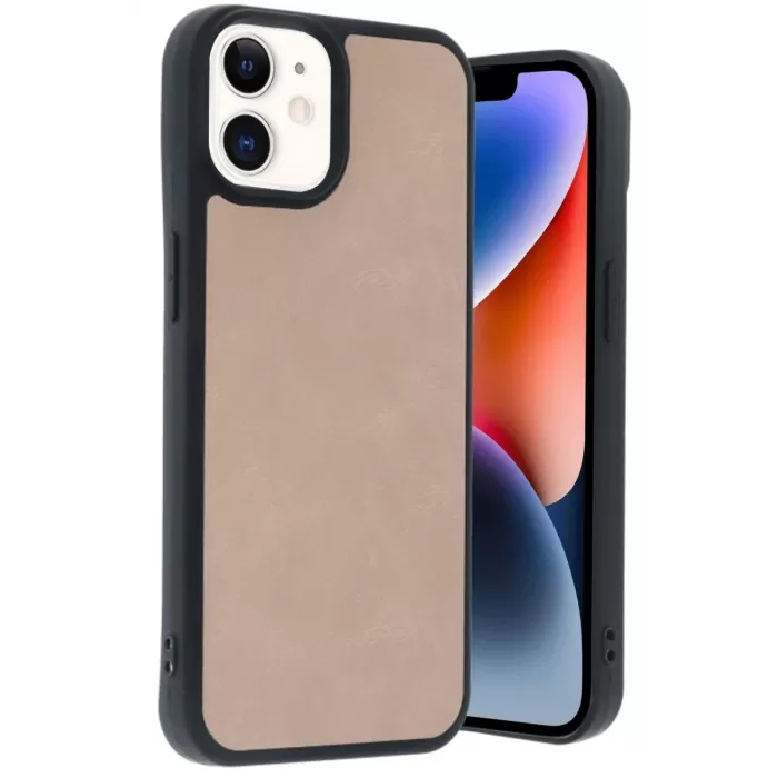 Newface iPhone 11 Kılıf Aras Deri Kapak - Pudra
