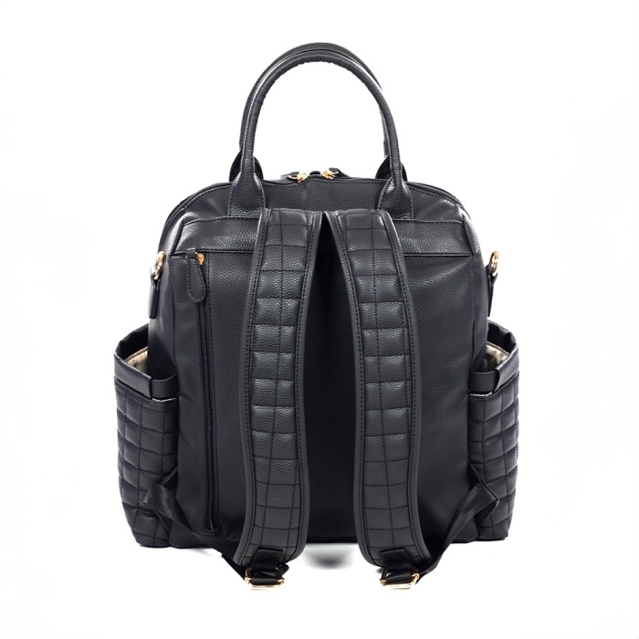 Kitty Deri Anne Bebek Bakım Sırt Çantası 7271 Siyah