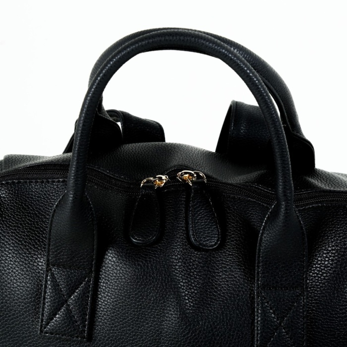 Kitty Deri Anne Bebek Bakım Sırt Çantası 7271 Siyah