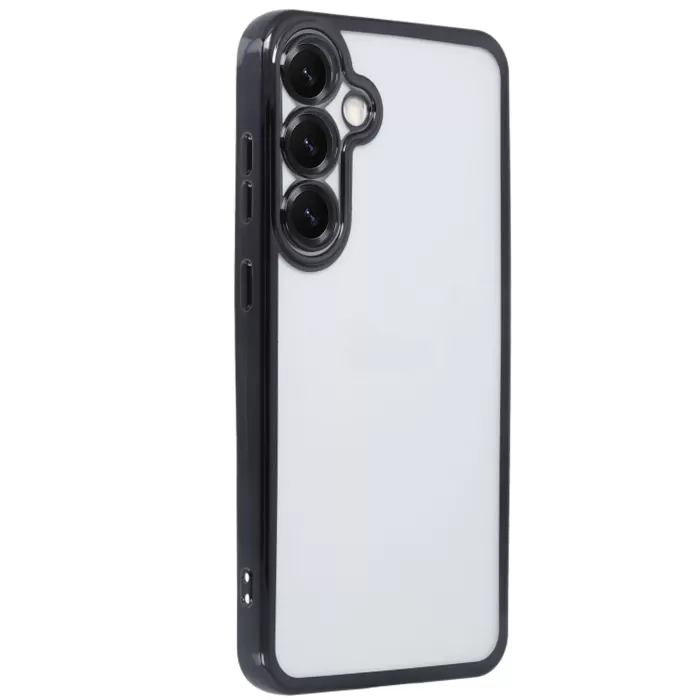 Newface Samsung Galaxy S25 Kılıf Razer Lensli Silikon - Siyah