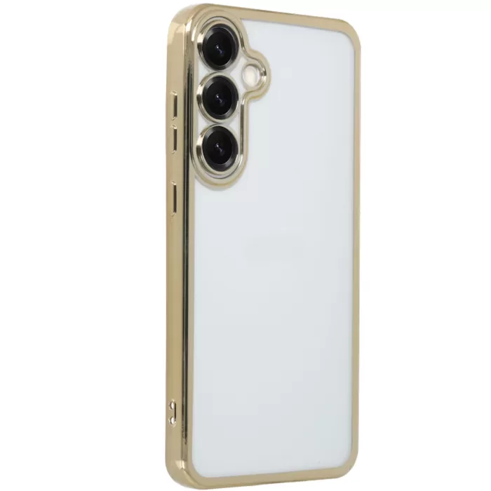 Newface Samsung Galaxy S25 Kılıf Razer Lensli Silikon - Gold