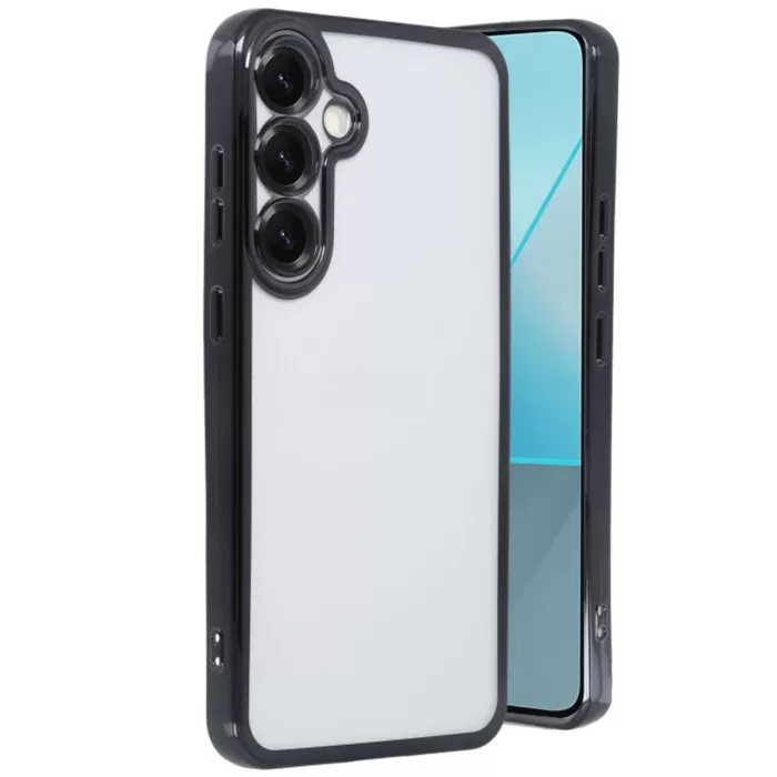 Newface Samsung Galaxy S25 Plus Kılıf Razer Lensli Silikon - Siyah