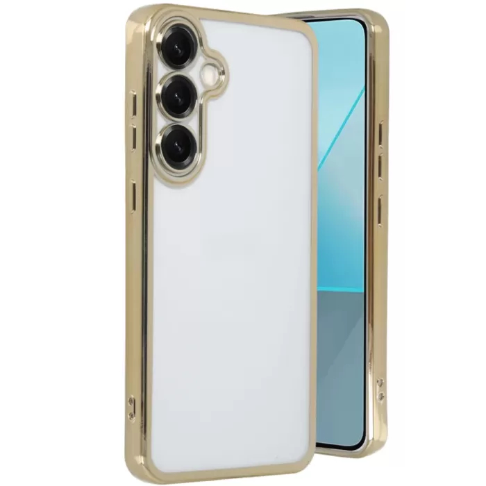 Newface Samsung Galaxy S25 Plus Kılıf Razer Lensli Silikon - Gold