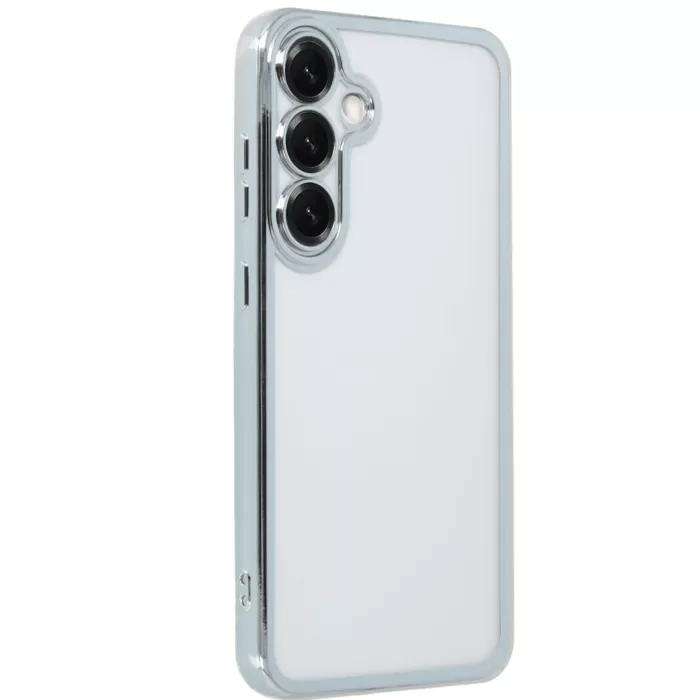 Newface Samsung Galaxy S25 Plus Kılıf Razer Lensli Silikon - Gümüş