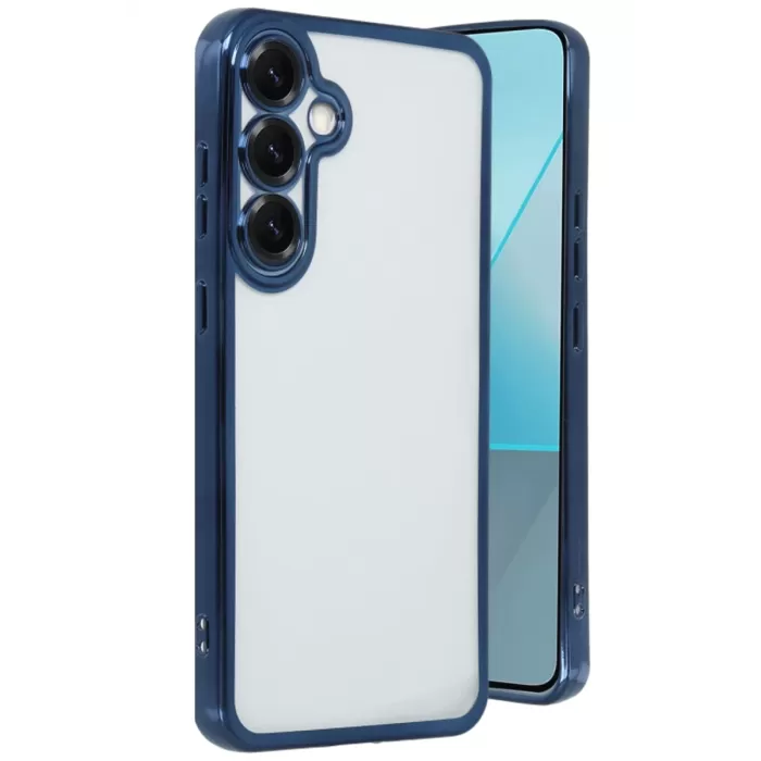 Newface Samsung Galaxy S25 Plus Kılıf Razer Lensli Silikon - Lacivert