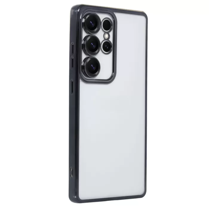 Newface Samsung Galaxy S25 Ultra Kılıf Razer Lensli Silikon - Siyah