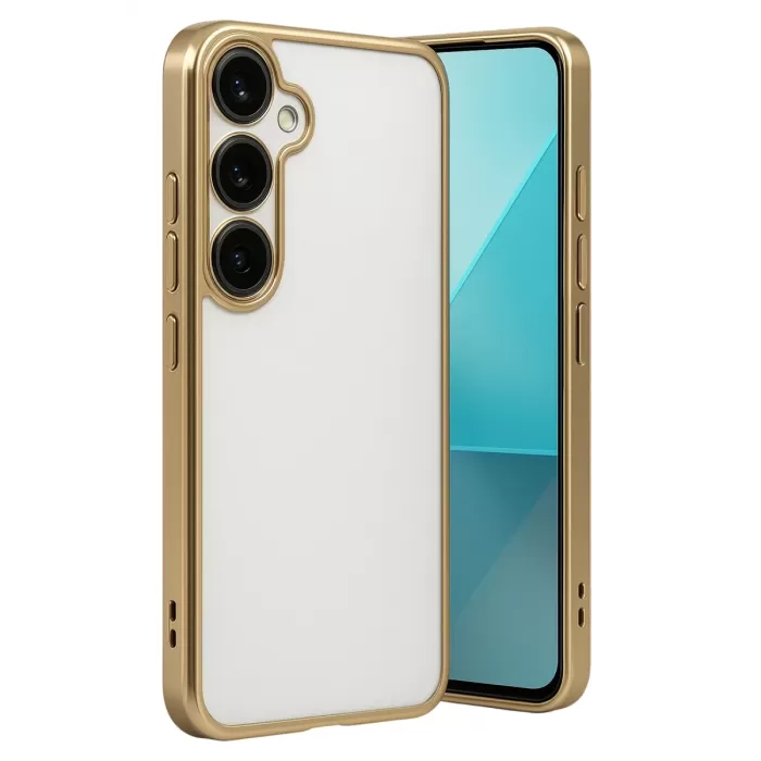 Newface Samsung Galaxy A24 4G Prime Kılıf Razer Lensli Silikon - Gold