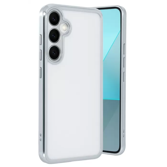 Newface Samsung Galaxy A24 4G Prime Kılıf Razer Lensli Silikon - Gümüş