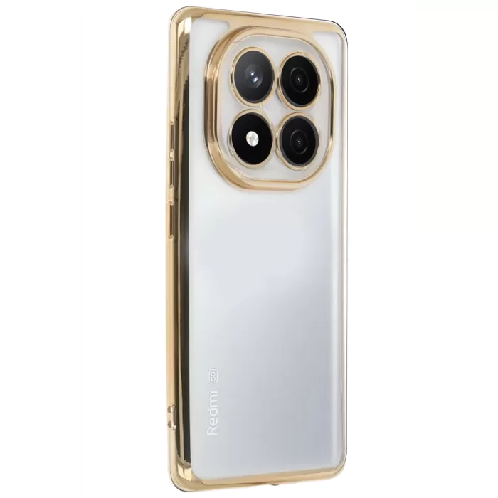 Newface Xiaomi Redmi Note 14 Pro 5G Kılıf Razer Lensli Silikon - Gold