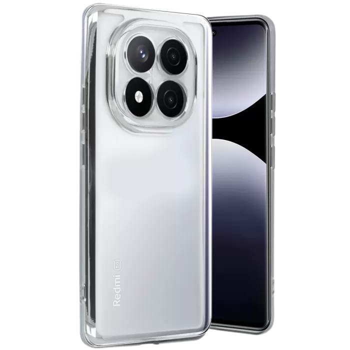 Newface Xiaomi Redmi Note 14 Pro 5G Kılıf Razer Lensli Silikon - Gümüş