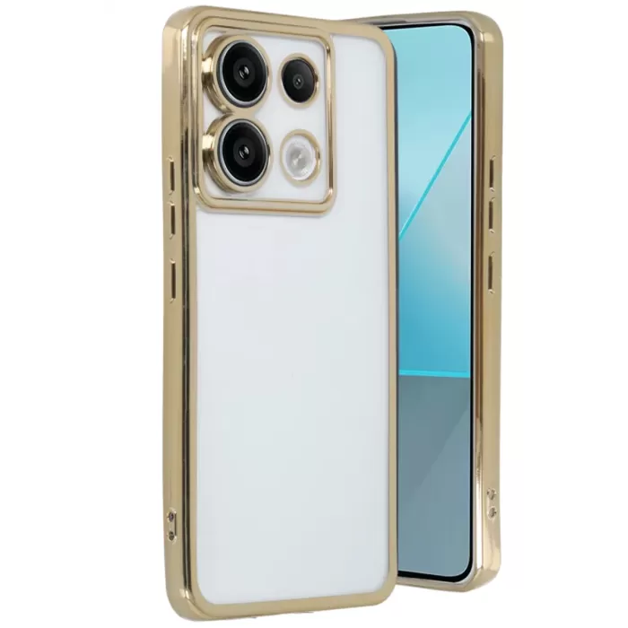 Newface Xiaomi Redmi Note 13 Pro 4G Kılıf Razer Lensli Silikon - Gold
