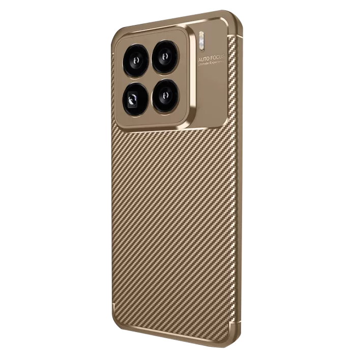 Newface Xiaomi Mi 15 Pro Kılıf Auto Focus Karbon Kapak - Kahverengi