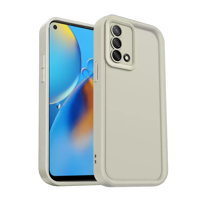 Newface Oppo A74 4G Kılıf Viera Silikon - Krem