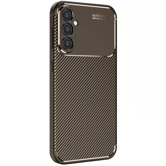 Newface Samsung Galaxy A16 5G Kılıf Auto Focus Karbon Kapak - Kahverengi