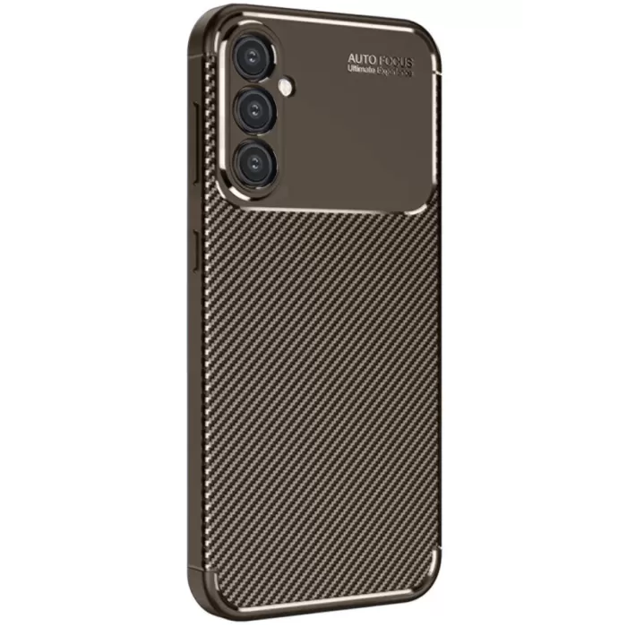 Newface Samsung Galaxy A16 5G Kılıf Auto Focus Karbon Kapak - Kahverengi