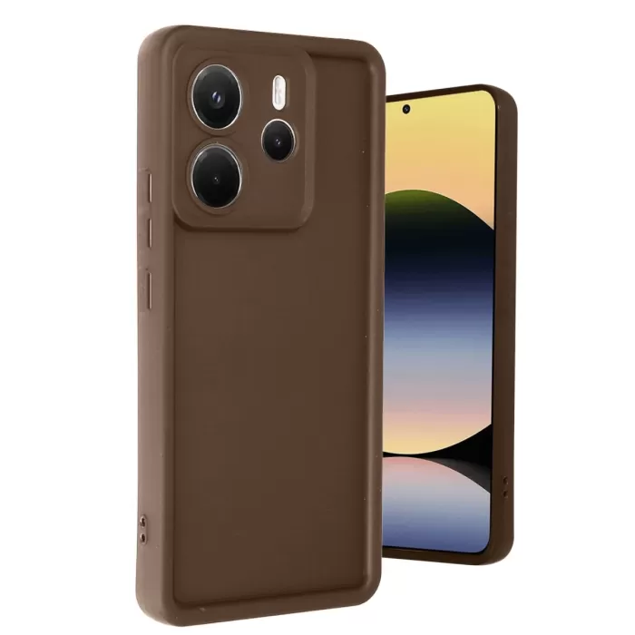 Newface Xiaomi Redmi Note 14 4G Kılıf Viera Silikon - Kahverengi