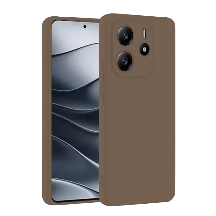 Newface Xiaomi Redmi Note 14 4G Kılıf First Silikon - Kahverengi