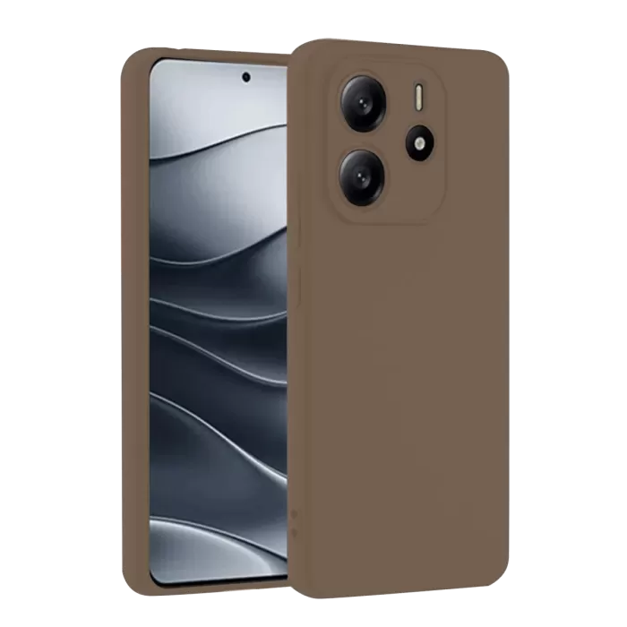 Newface Xiaomi Redmi Note 14 4G Kılıf First Silikon - Kahverengi