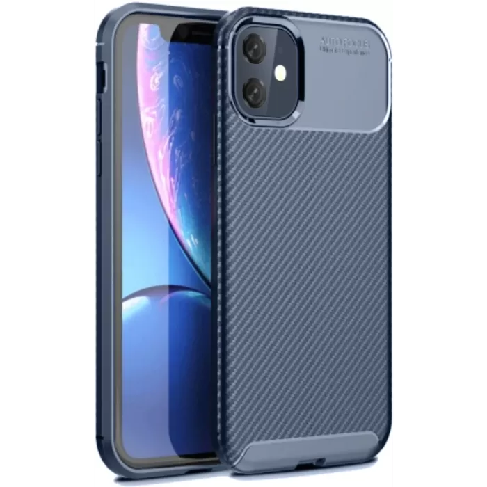 Newface iPhone 11 Kılıf Auto Focus Karbon Kapak - Lacivert