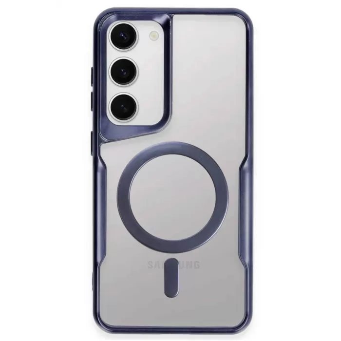 Newface Samsung Galaxy S23 Kılıf Boyi Magsafe Silikon Kapak - Lacivert