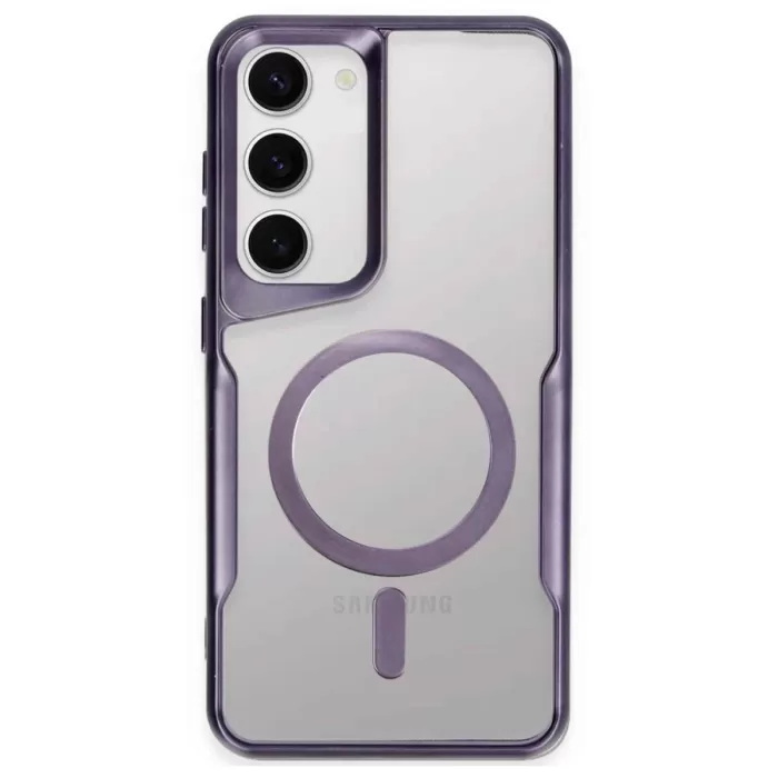 Newface Samsung Galaxy S23 Kılıf Boyi Magsafe Silikon Kapak - Derin Mor