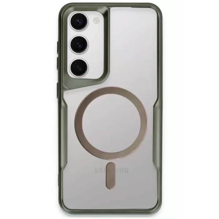 Newface Samsung Galaxy S23 Kılıf Boyi Magsafe Silikon Kapak - Yeşil