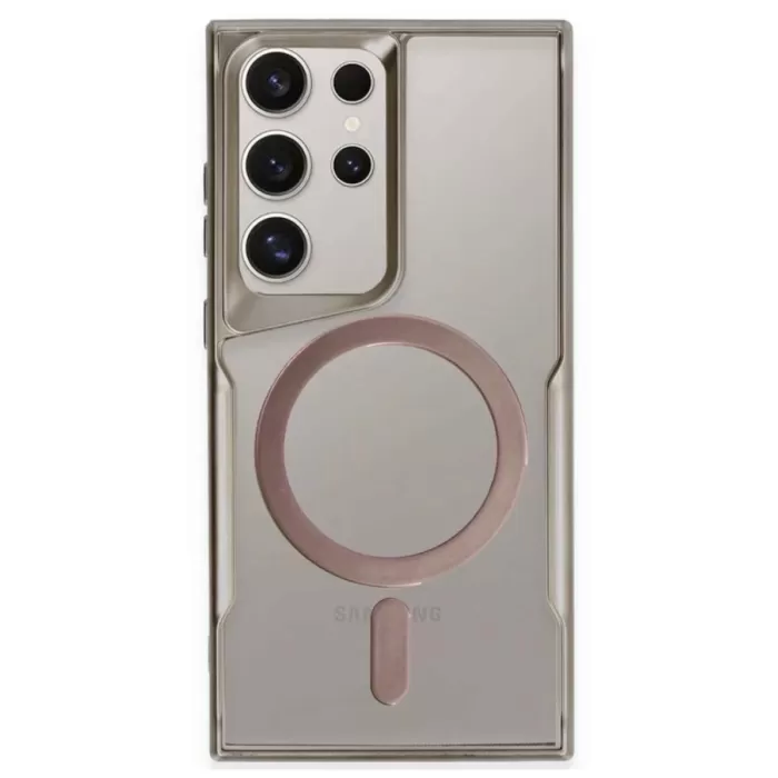 Newface Samsung Galaxy S23 Ultra Kılıf Boyi Magsafe Silikon Kapak - Titan Gri