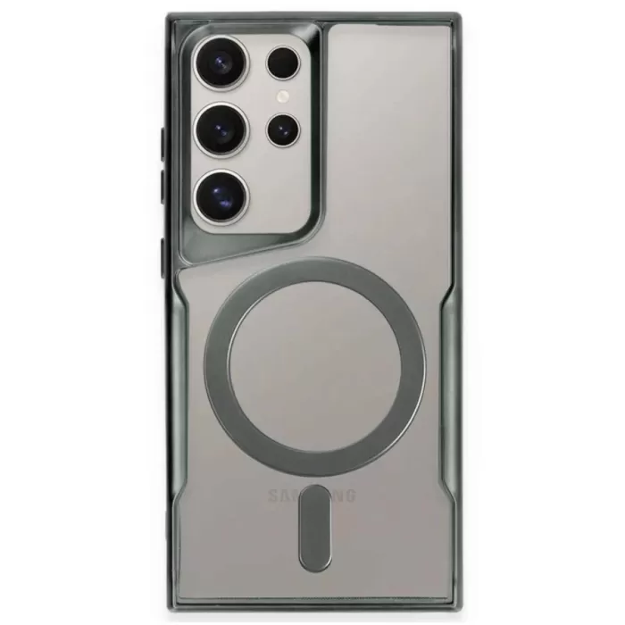 Newface Samsung Galaxy S23 Ultra Kılıf Boyi Magsafe Silikon Kapak - Yeşil