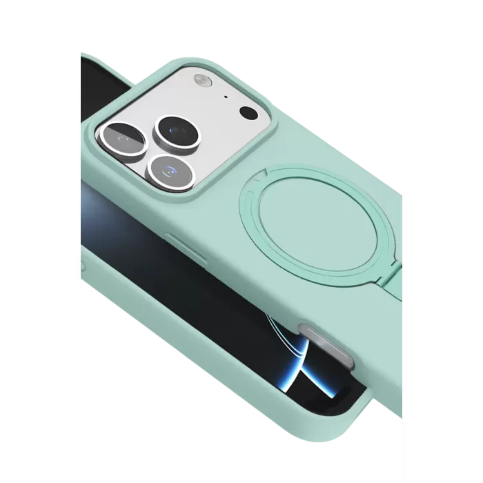 Newface Apple iPhone 17 Pro Regal Magsafe Standlı Kapak - Su Yeşili