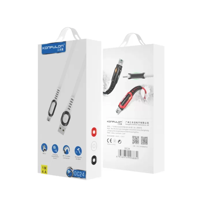 Konfulon DC24 Micro USB Kablo 1.2M 4A - Beyaz